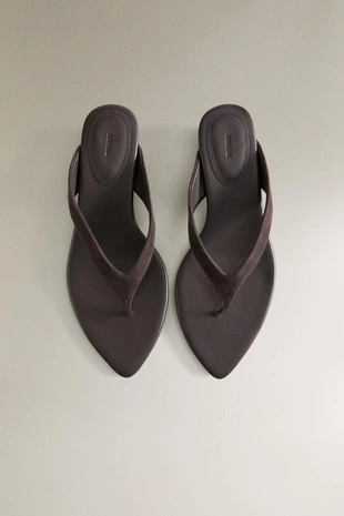 Кожаные сандалии на высоком каблуке- Заказать в России