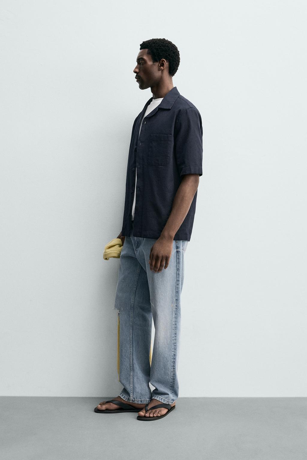 РУБАШКА СВОБОДНОГО КРОЯ С КАРМАНОМ