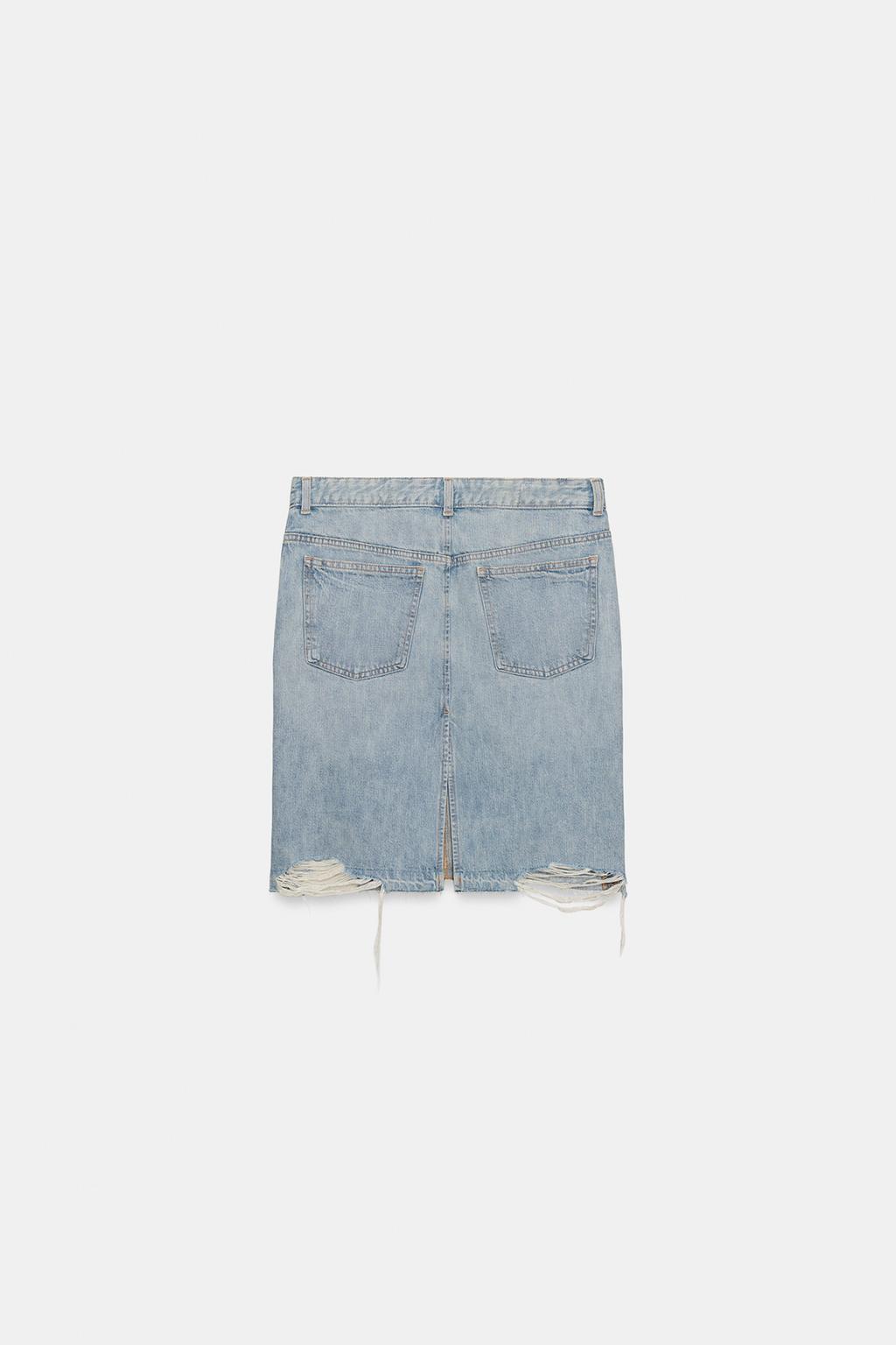 ДЖИНСОВАЯ ЮБКА TRF С РАЗРЕЗАМИ