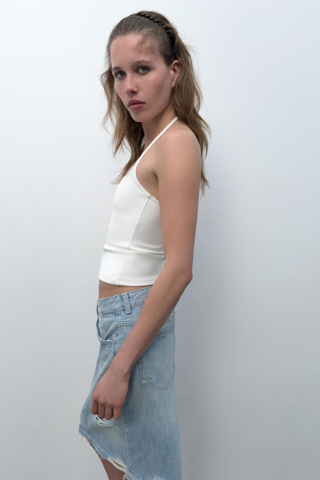 ДЖИНСОВАЯ ЮБКА TRF С РАЗРЕЗАМИ