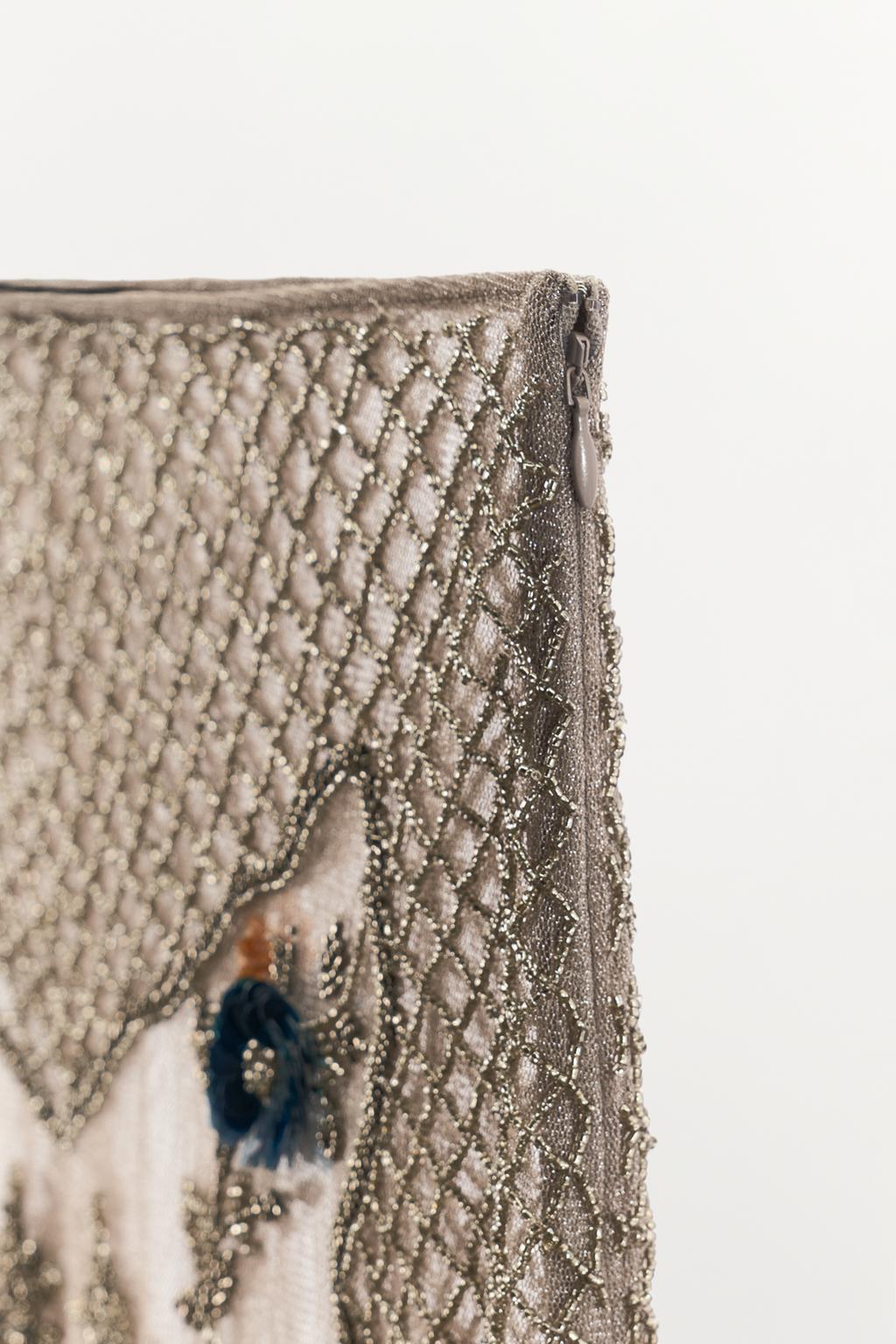 ЮБКА МИДИ С БУСИНАМИ И ПАЙЕТКАМИ