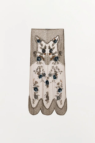 Юбка миди с бусинами и пайетками- Заказать в России