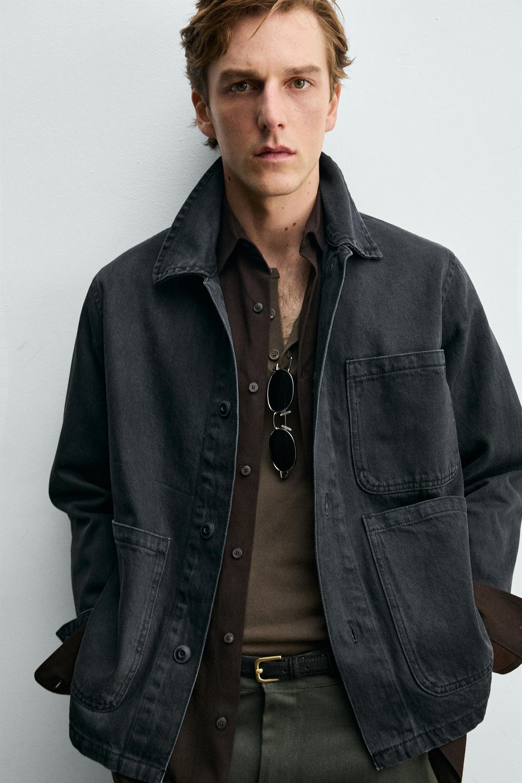 КУРТКА-РУБАШКА СВОБОДНОГО КРОЯ С КАРМАНАМИ