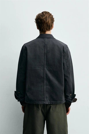 Куртка-рубашка свободного кроя с карманами- Заказать в России