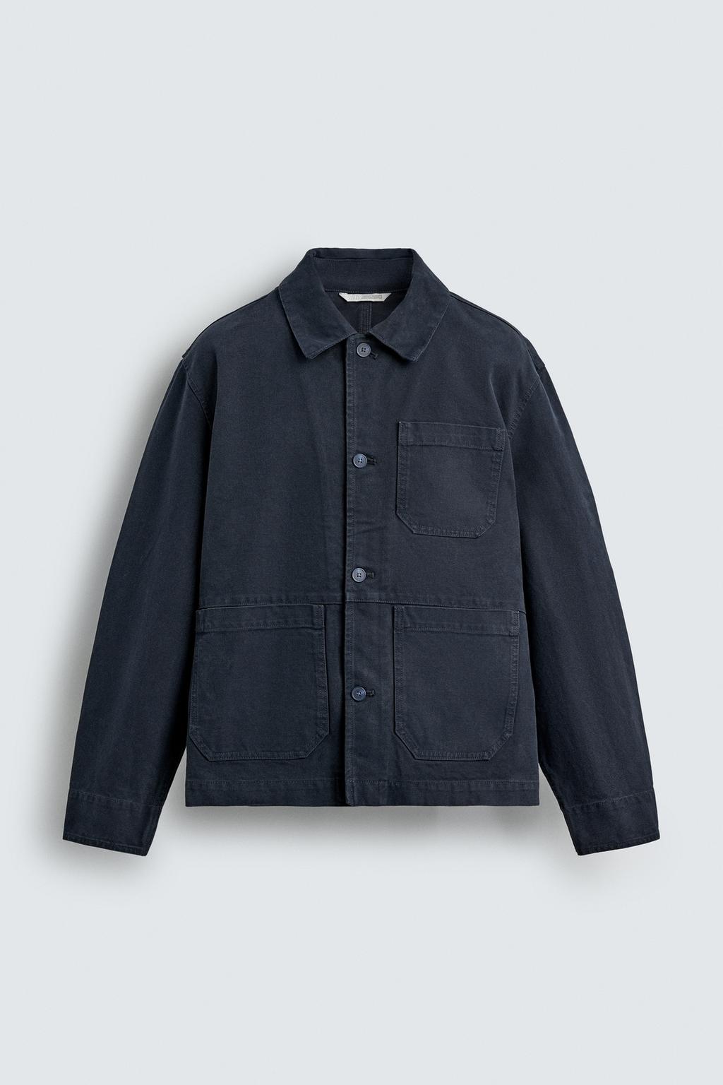 КУРТКА-РУБАШКА СВОБОДНОГО КРОЯ ИЗ КАНВАСА С ЭФФЕКТОМ ПОТЕРТОСТИ