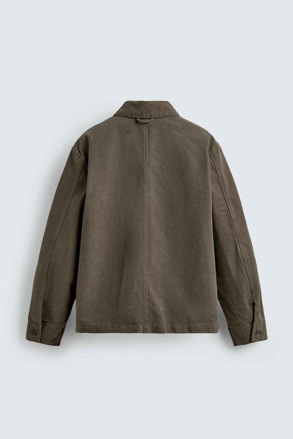 КУРТКА-РУБАШКА СВОБОДНОГО КРОЯ ИЗ ХЛОПКА С ЭФФЕКТОМ ПОТЕРТОСТИ