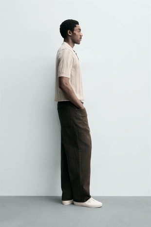 Поло из рельефного трикотажа