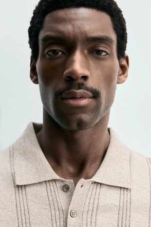 Поло из рельефного трикотажа- Заказать в России