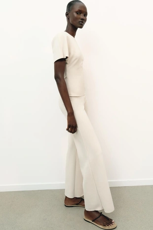 Широкие эластичные брюки- Заказать в России