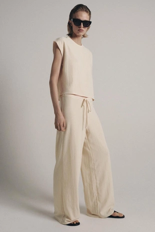 Брюки прямого кроя в стиле рустик- Заказать в России