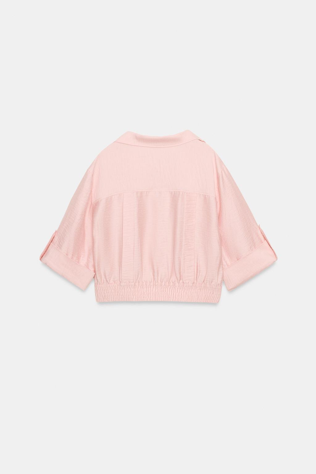 УКОРОЧЕННАЯ РУБАШКА ИЗ СМЕСОВОГО ЛЬНА