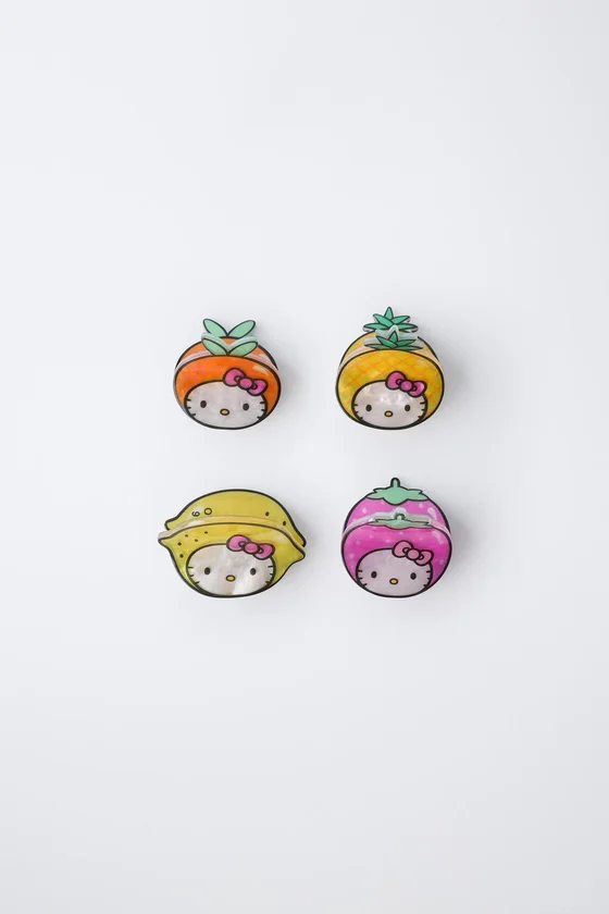 НАБОР ИЗ 4 ЗАКОЛОК «ФРУКТЫ HELLO KITTY © SANRIO»