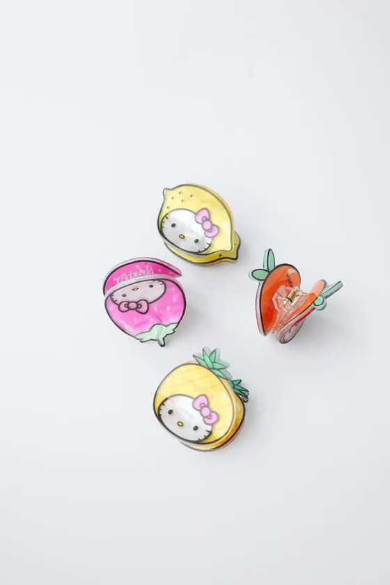 НАБОР ИЗ 4 ЗАКОЛОК «ФРУКТЫ HELLO KITTY © SANRIO»
