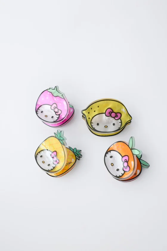 НАБОР ИЗ 4 ЗАКОЛОК «ФРУКТЫ HELLO KITTY © SANRIO»