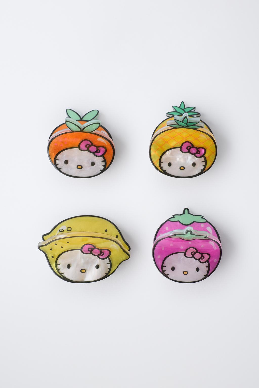 НАБОР ИЗ 4 ЗАКОЛОК «ФРУКТЫ HELLO KITTY © SANRIO»