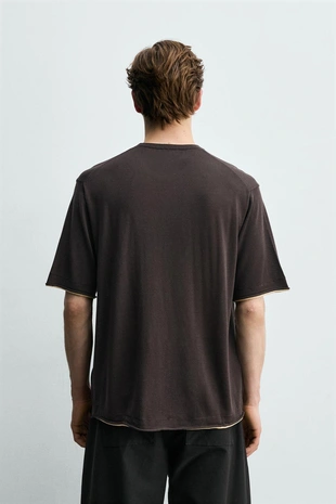 Футболка с контрастной отделкой- Заказать в России