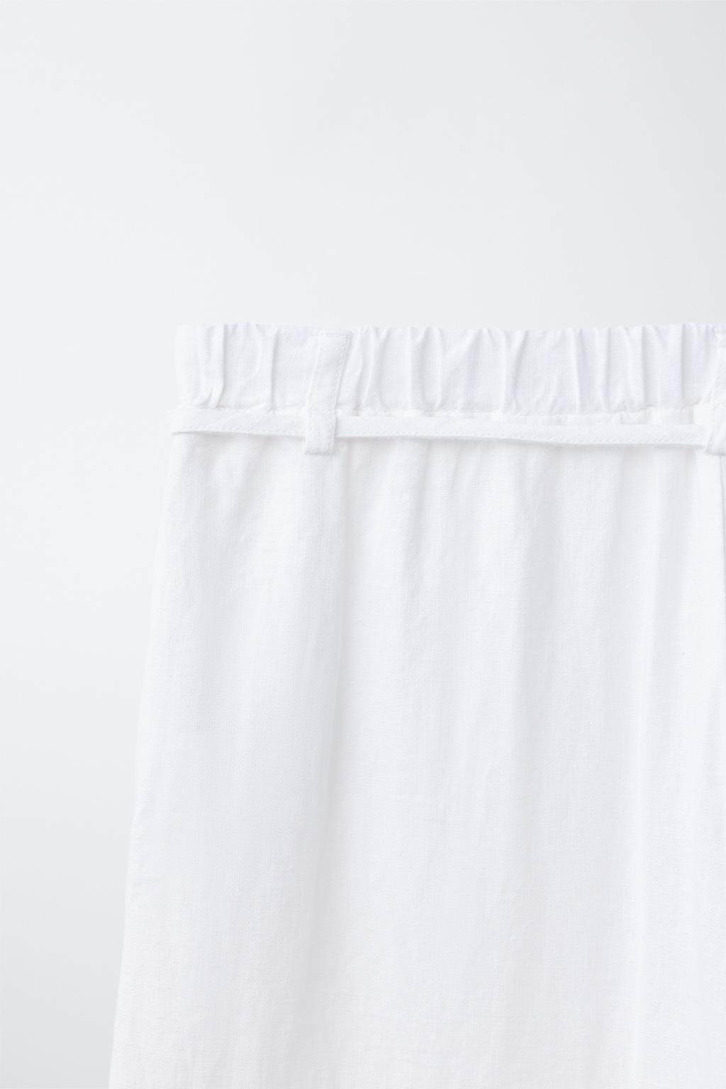 БРЮКИ ПРЯМОГО КРОЯ ИЗ СМЕСОВОГО ЛЬНА СО ШНУРКОМ