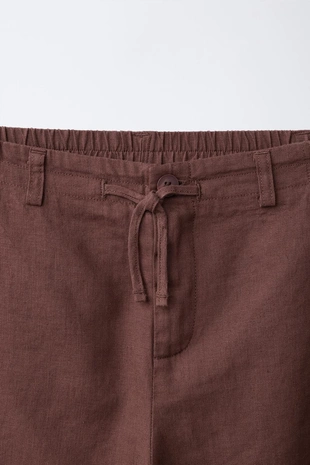 Брюки Barrel из льна- Заказать в России