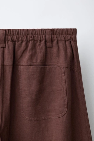 Брюки Barrel из льна- Заказать в России