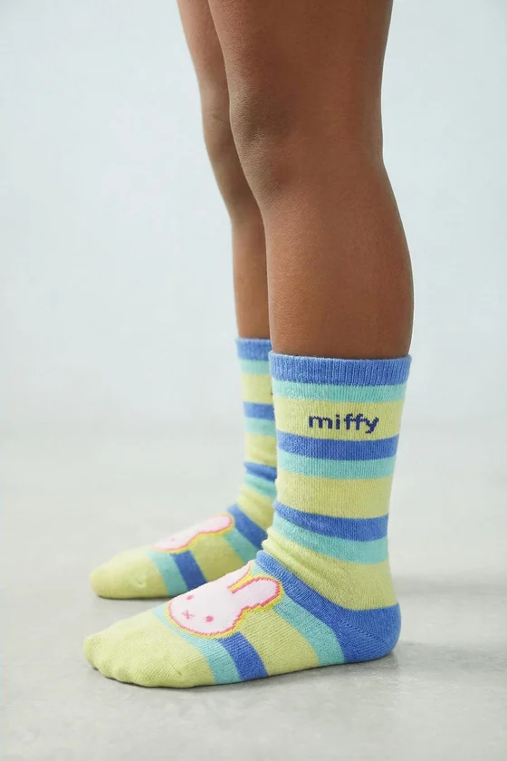 НАБОР ИЗ ДВУХ ПАР ВЫСОКИХ НОСКОВ В ПОЛОСКУ С ПРИНТОМ MIFFY™ MERCIS BV ©