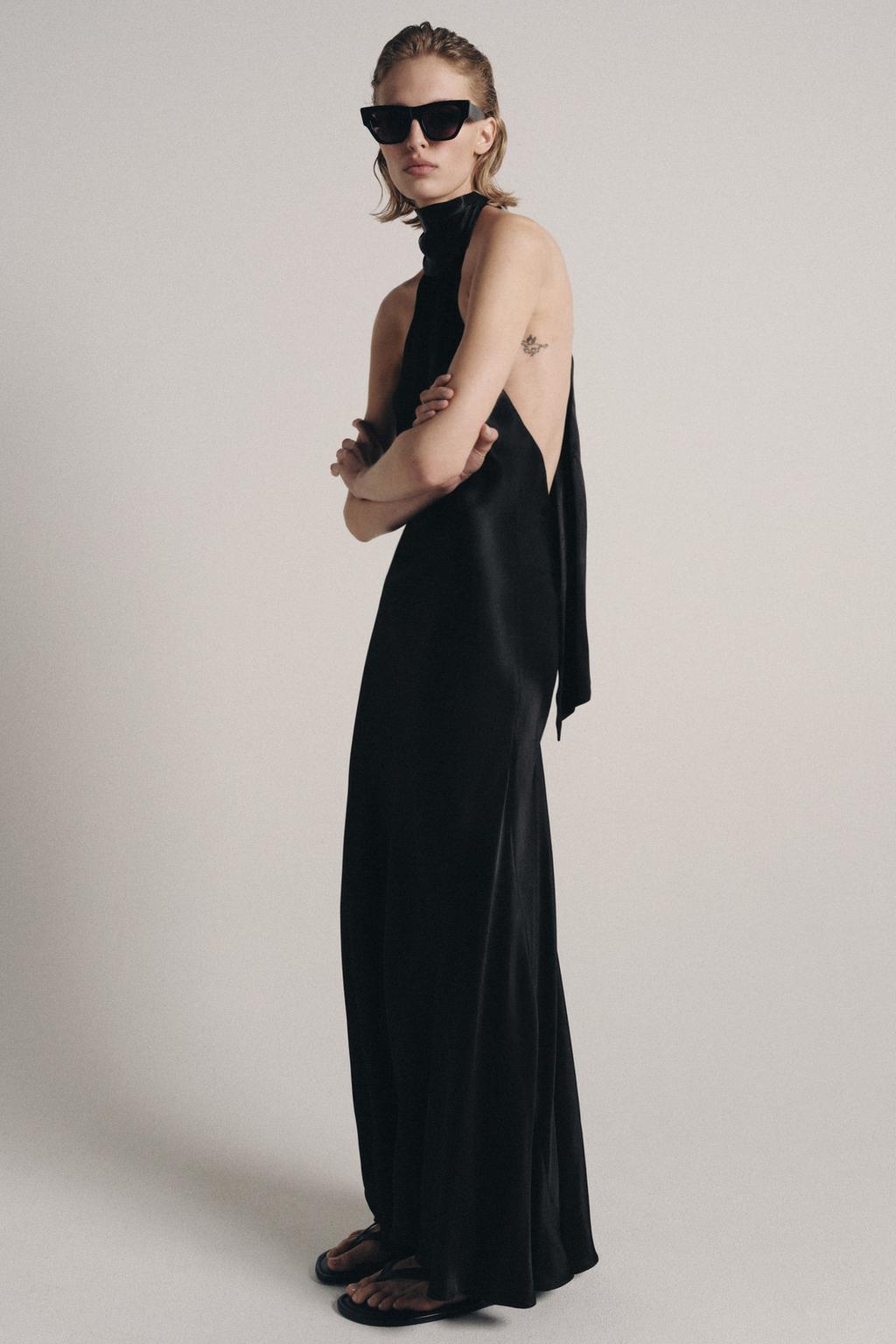 АТЛАСНОЕ ПЛАТЬЕ ХАЛТЕР — ZW COLLECTION