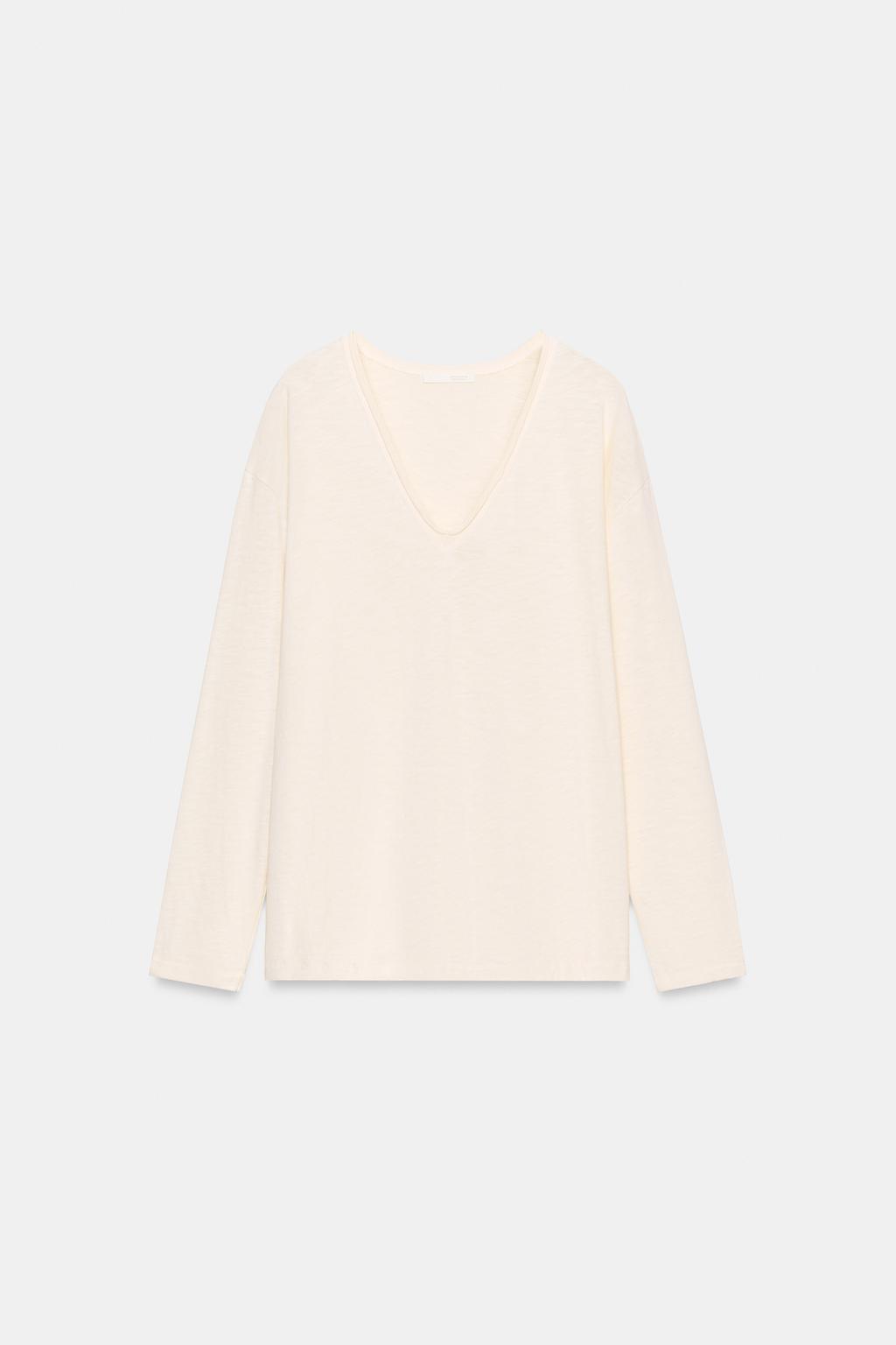 ФУТБОЛКА В СТИЛЕ РУСТИК С ДЛИННЫМИ РУКАВАМИ