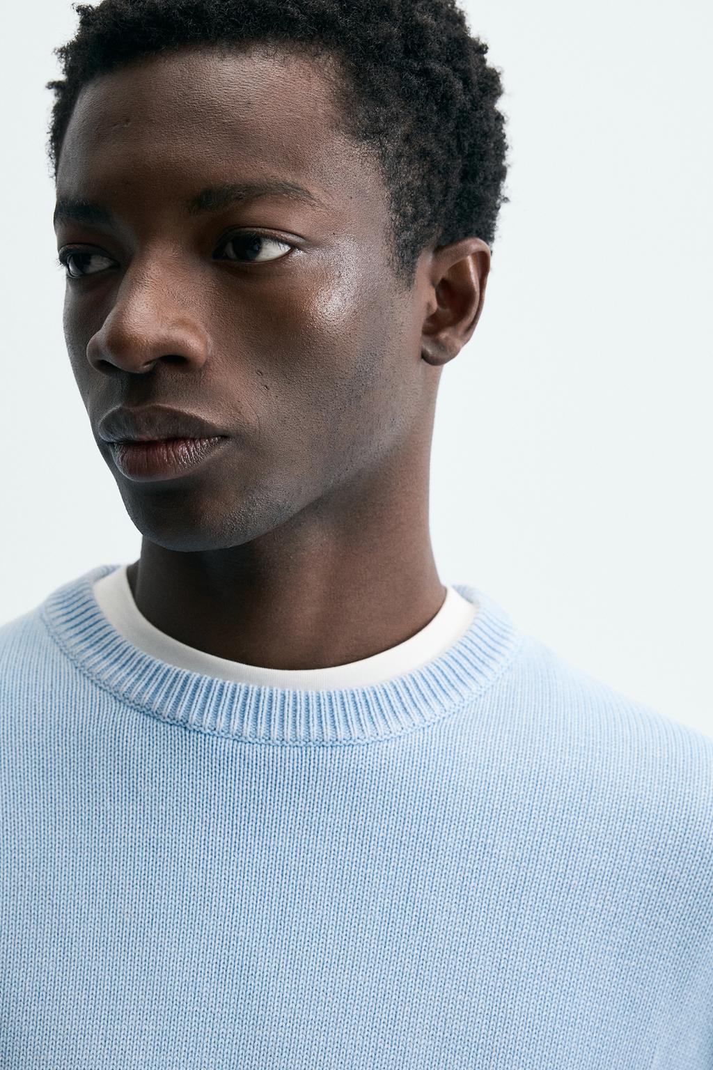 СВИТЕР ИЗ ХЛОПКА С ЭФФЕКТОМ ПОТЕРТОСТИ