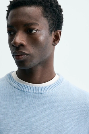 Свитер из хлопка с эффектом потертости- Заказать в России