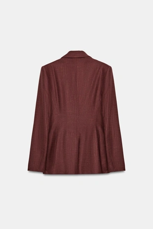 Двубортный блейзер из смесового льна с завязками- Заказать в России