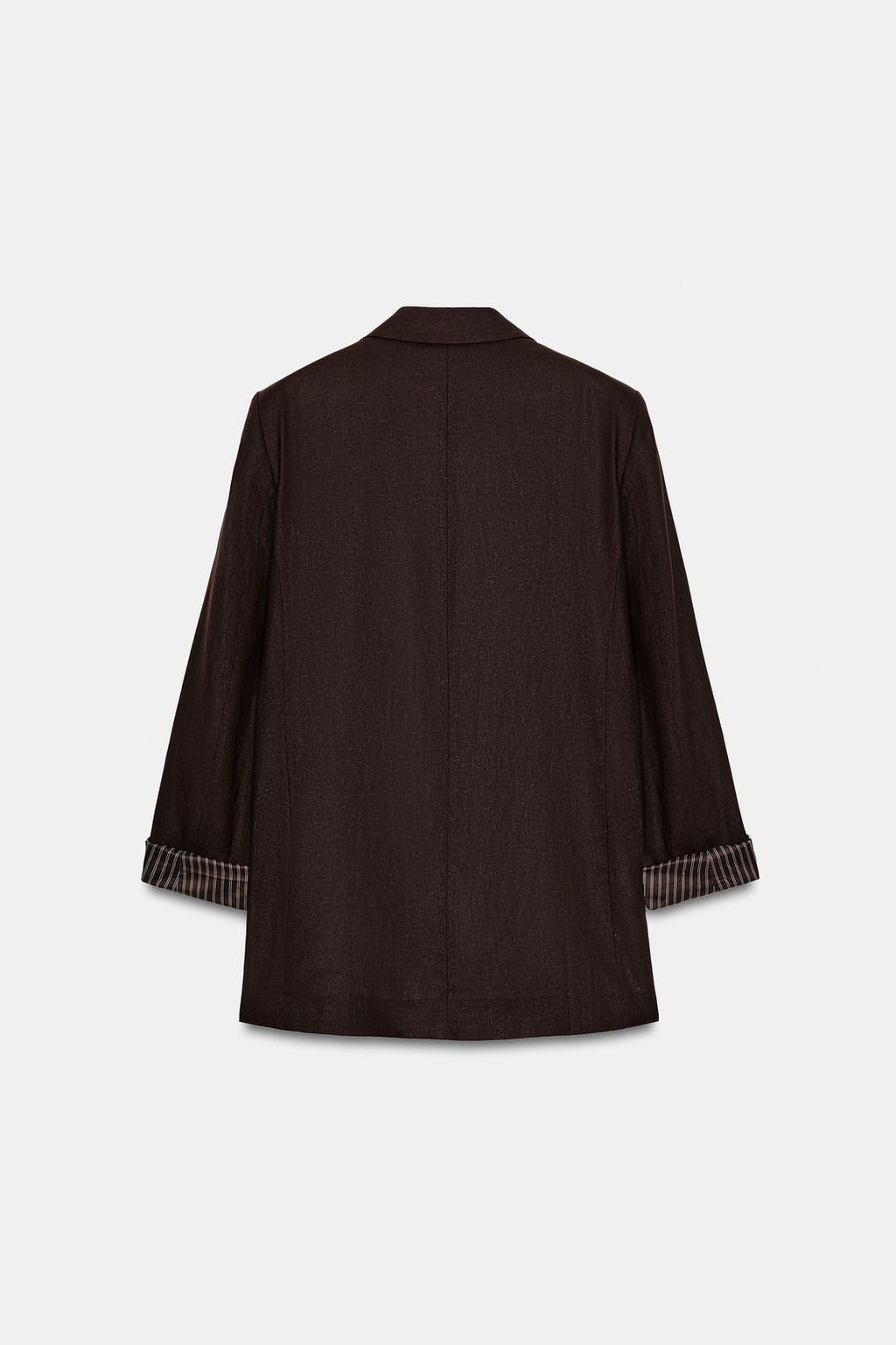 БЛЕЙЗЕР ИЗ ЛЬНА С ПОДВЕРНУТЫМИ РУКАВАМИ