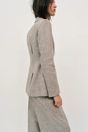 Блейзер из 100% льна с подплечниками- Заказать в России