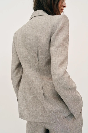 Блейзер из 100% льна с подплечниками- Заказать в России