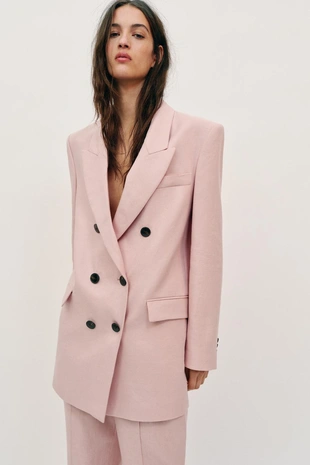 Двубортный блейзер из 100% льна- Заказать в России