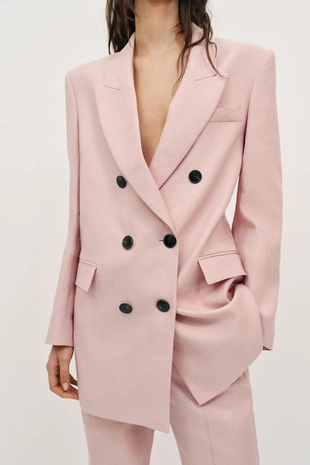 Двубортный блейзер из 100% льна- Заказать в России