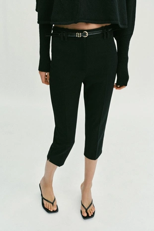 Брюки капри с ремнем- Заказать в России