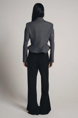 Жакет с баской из смесового льна — коллекция Zara «Zw»- Заказать в России