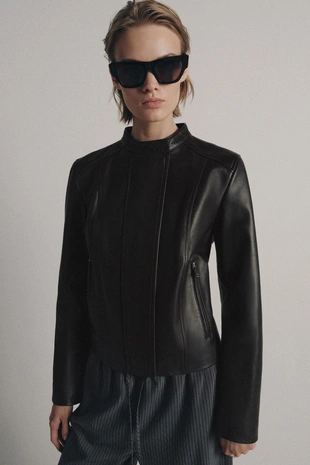 Куртка из коллекции zw limited edition из 100% кожи- Заказать в России