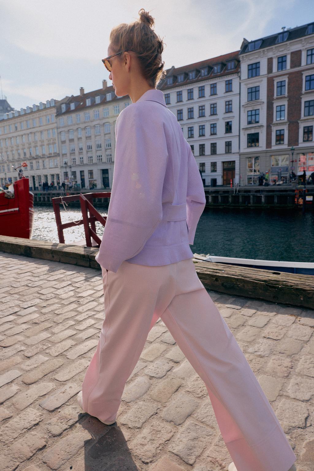 КУРТКА ИЗ ЛЬНА С ОБЪЕМНЫМИ РУКАВАМИ