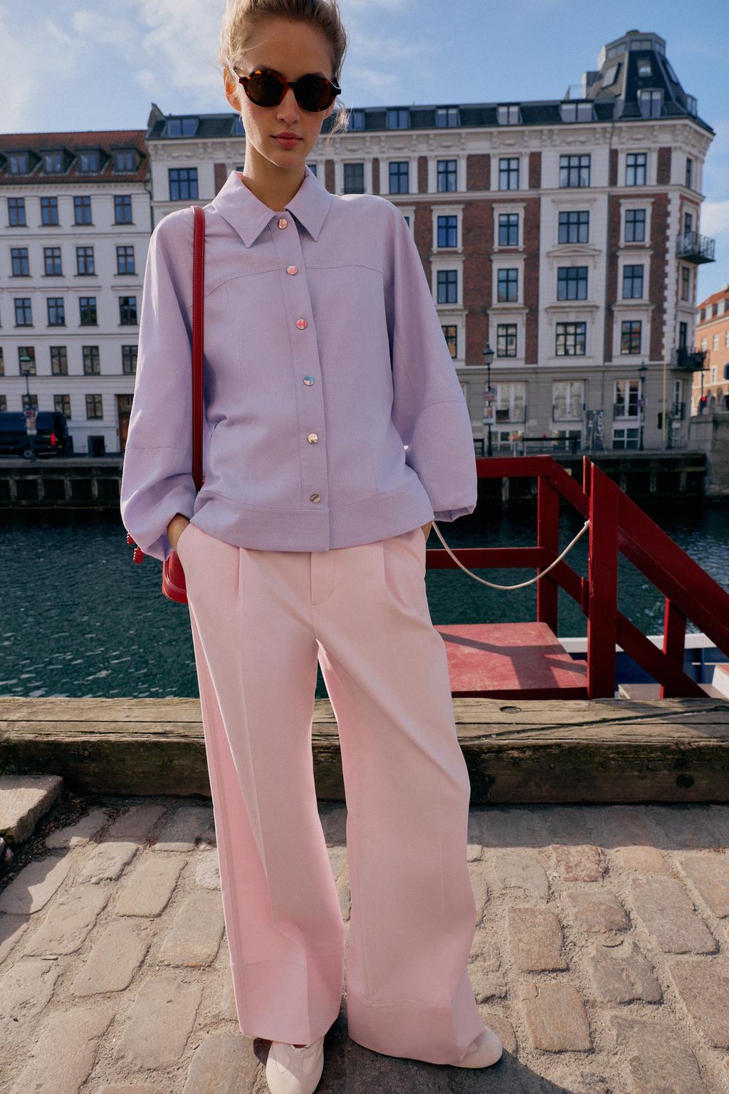 КУРТКА ИЗ ЛЬНА С ОБЪЕМНЫМИ РУКАВАМИ