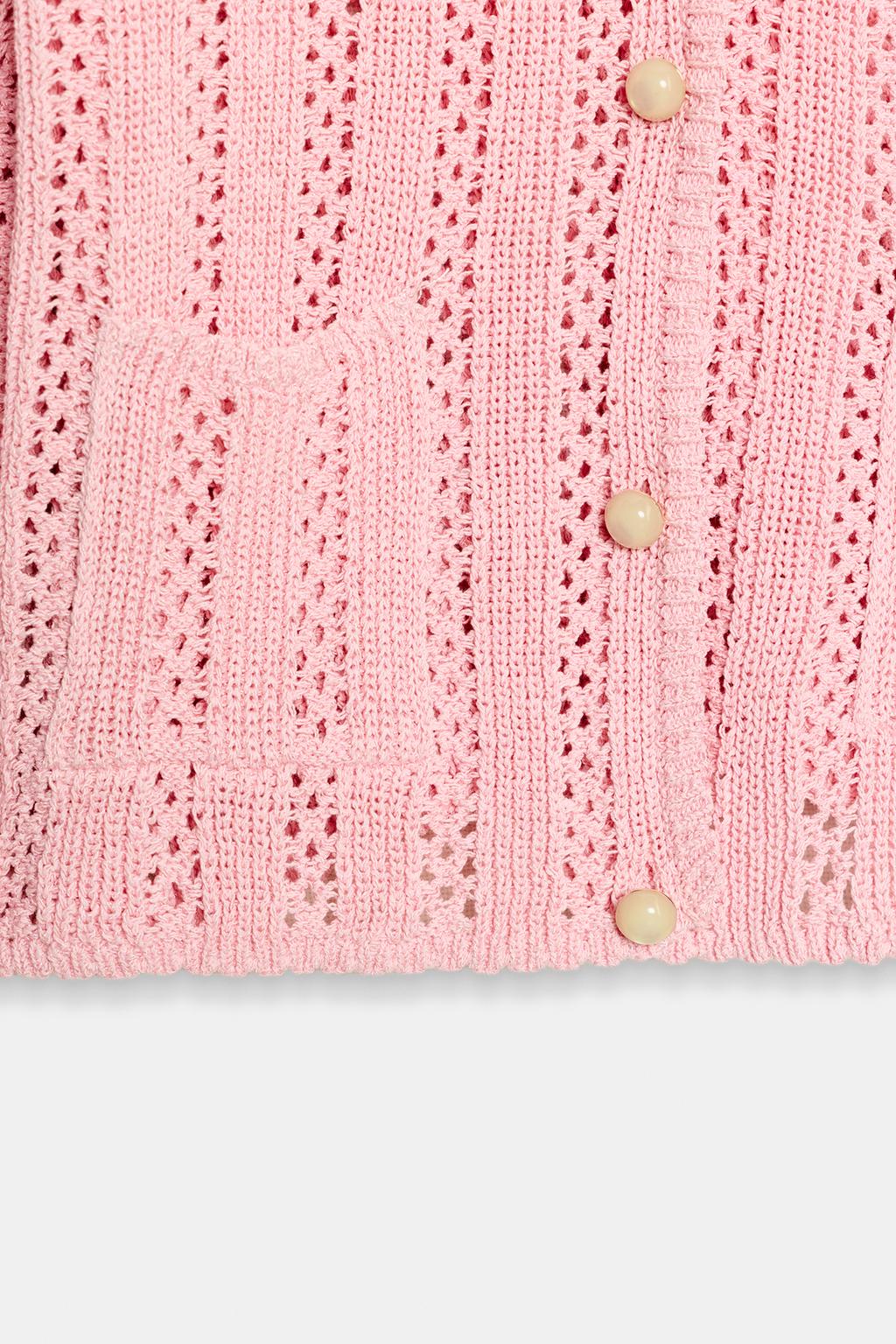 ВЯЗАНЫЙ КАРДИГАН С УЗОРОМ POINTELLE