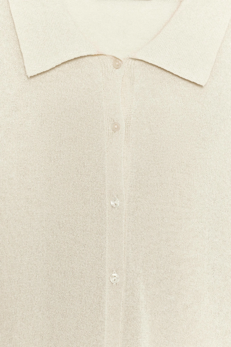 Кардиган с вязаной поло и внутренним топом