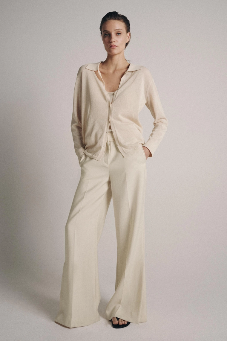 Кардиган с вязаной поло и внутренним топом