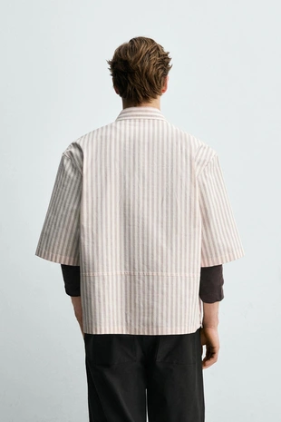 Рубашка свободного кроя в полоску- Заказать в России