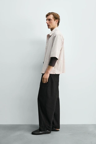 Рубашка свободного кроя в полоску- Заказать в России