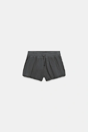 Шорты из денима с кружевом- Заказать в России