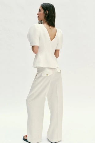 Топ с объемными рукавами- Заказать в России