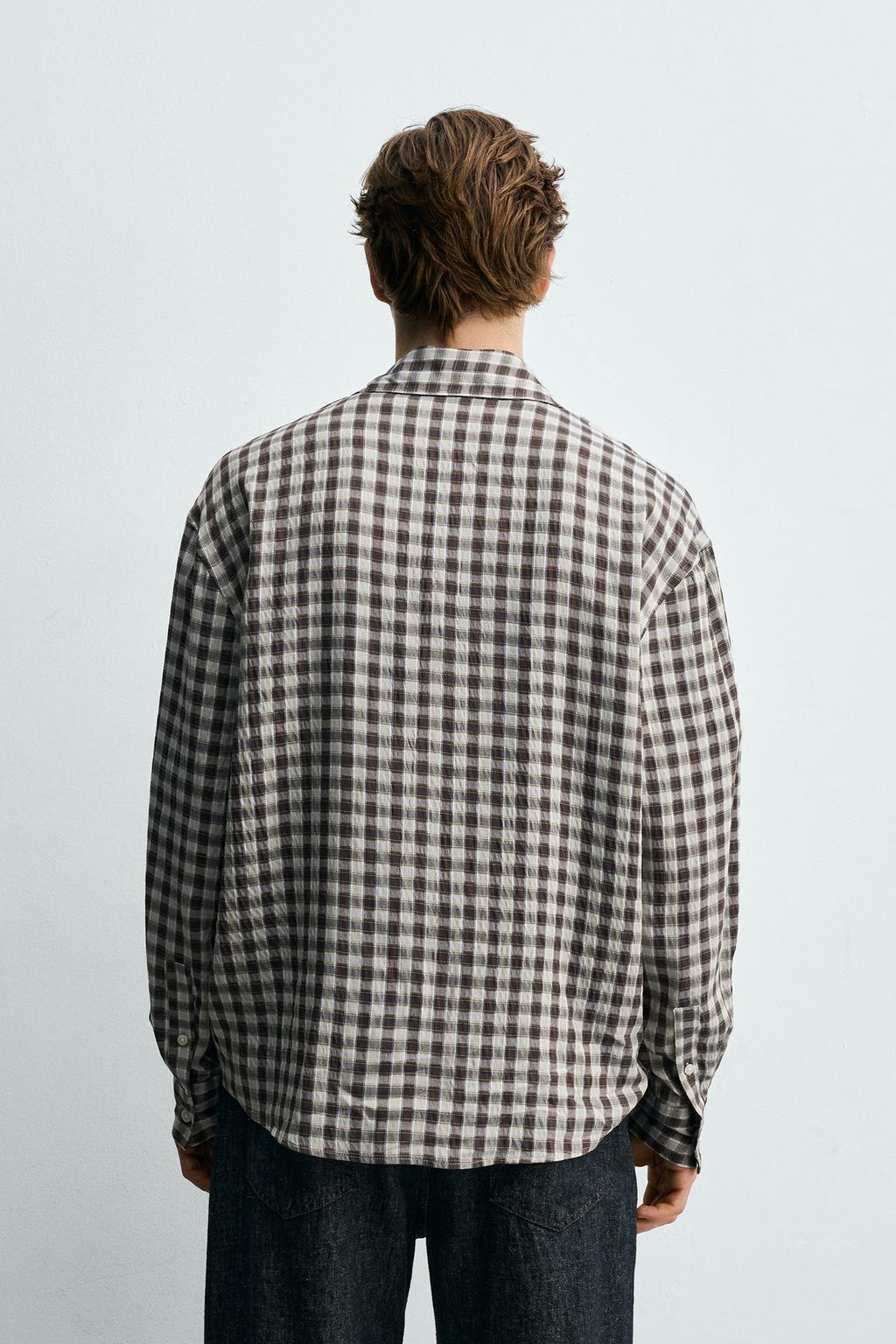 РУБАШКА СТРУЯЩЕГОСЯ ПОКРОЯ В КЛЕТКУ