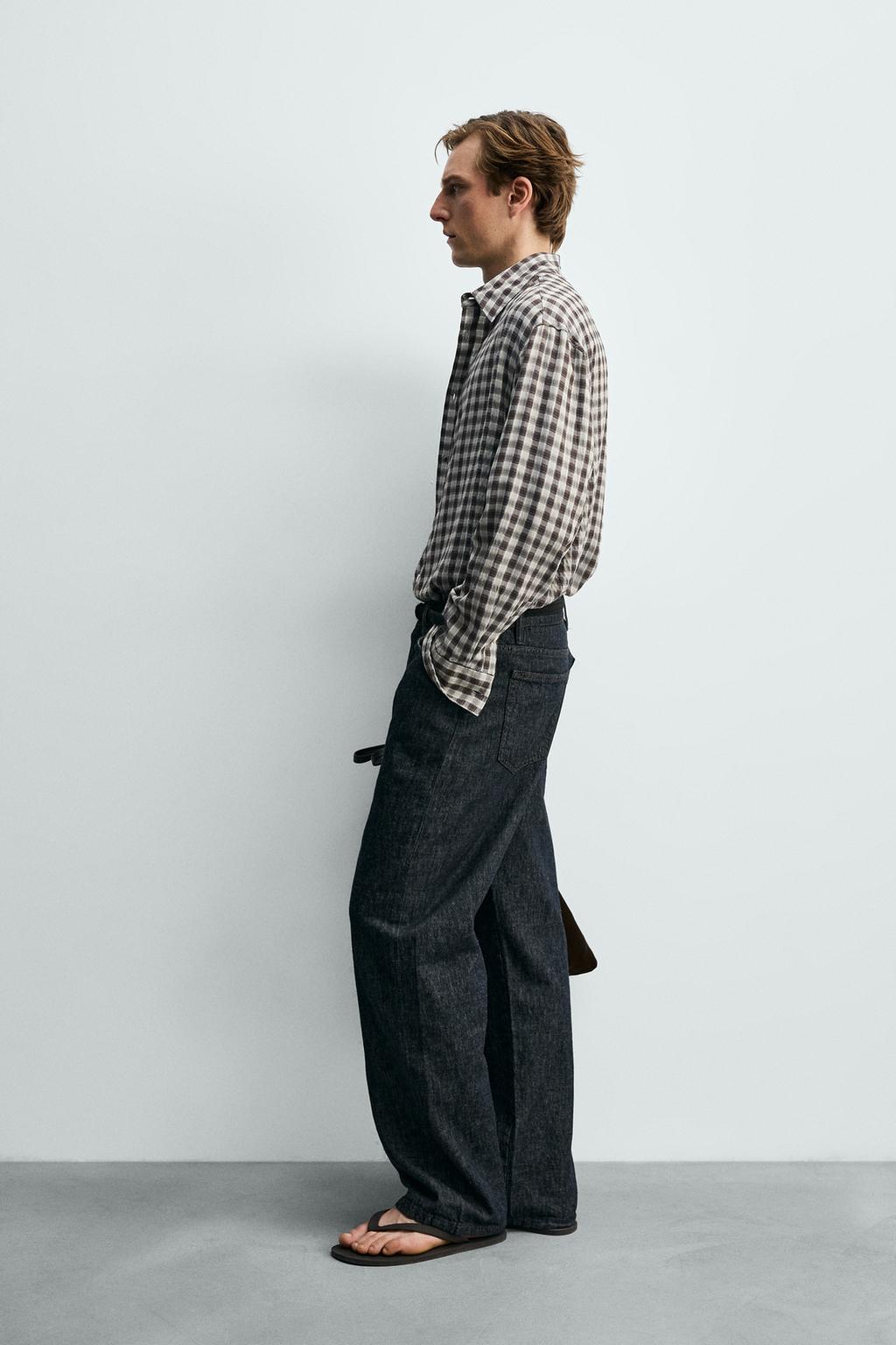 РУБАШКА СТРУЯЩЕГОСЯ ПОКРОЯ В КЛЕТКУ