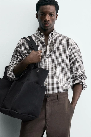 Рубашка классического кроя из хлопка- Заказать в России