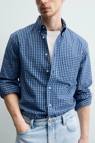 Рубашка Regular Fit из хлопка- Заказать в России